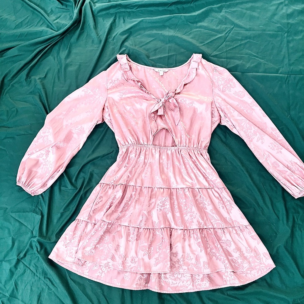Satin Floral Pink Women’s Dress